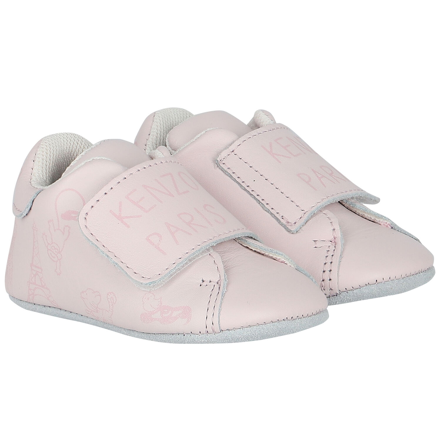 Baby Girls Pink Logo Pre Walker Shoes, 2, hi-res